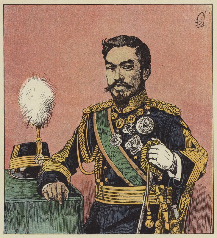 Mikádo Mutsu-Hito, japonský císař od after Louis Charles Bombled