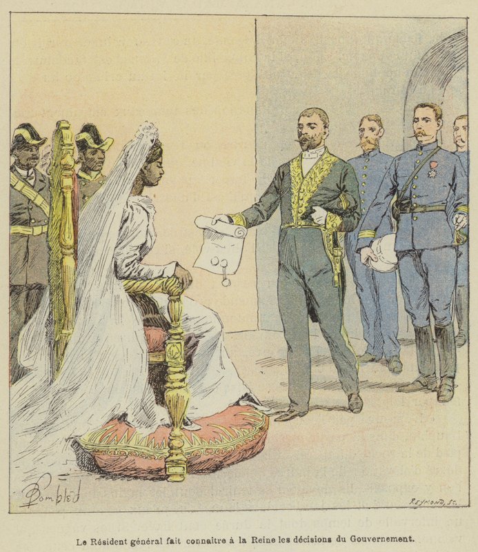 Resident General informuje královnu o rozhodnutích vlády od after Louis Charles Bombled