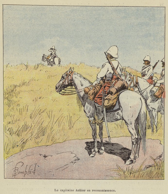 Kapitán Aubier v průzkumu od after Louis Charles Bombled