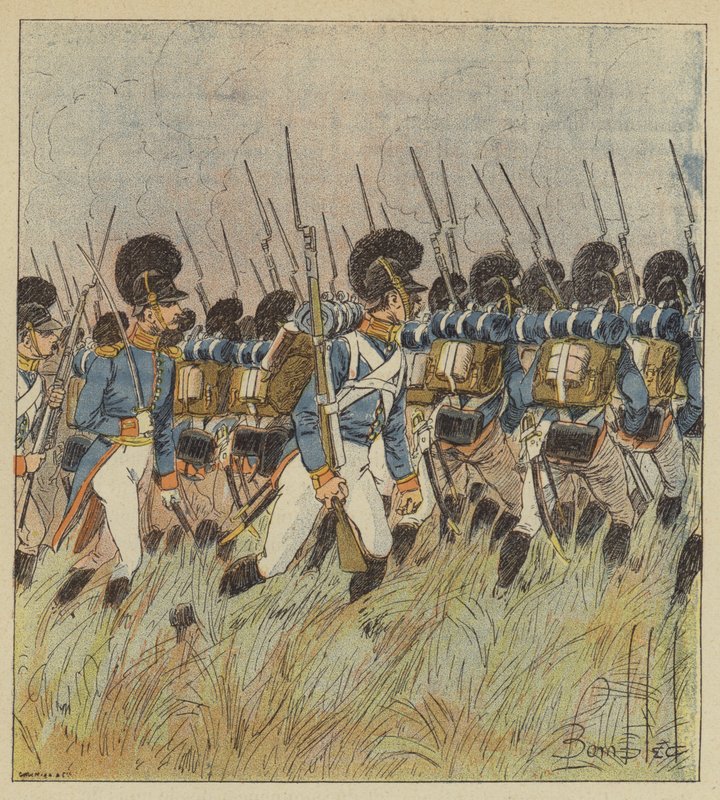 Střed francouzské linie hlídali Bavoři od after Louis Charles Bombled