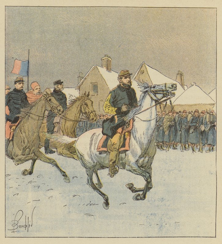 Plukovník Lipowski prochází liniemi v boji o Alencon od after Louis Charles Bombled