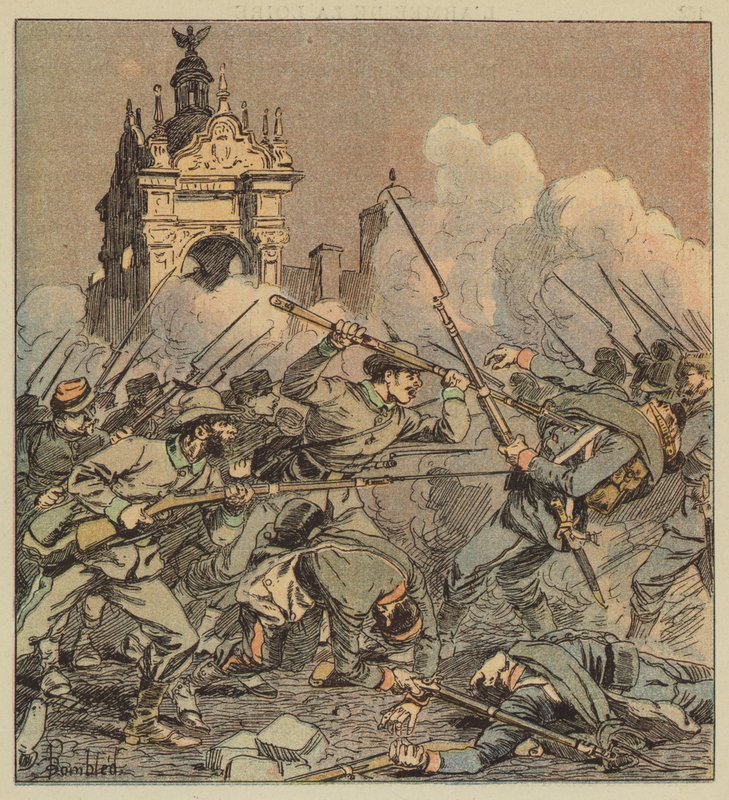 Noční bitva na náměstí od after Louis Charles Bombled