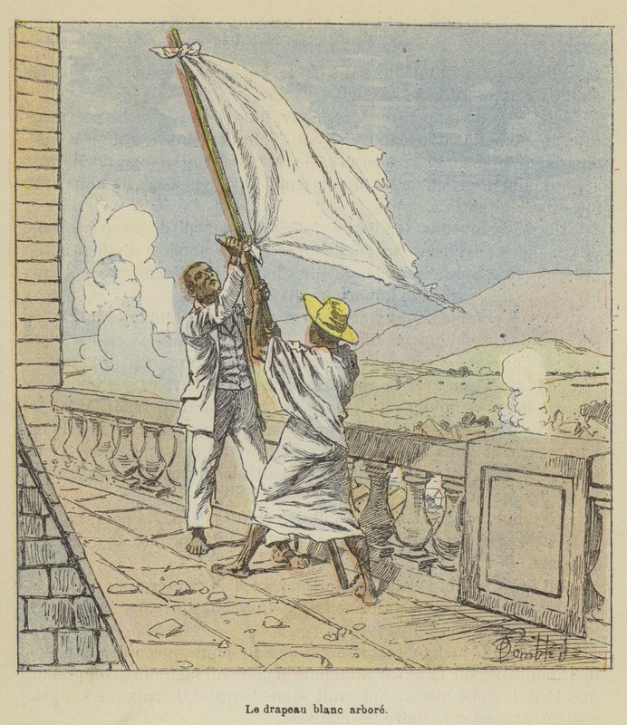 Bílá vlajka se chlubí od after Louis Charles Bombled