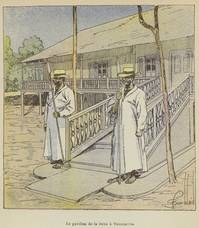 Královnin pavilon v Tananarive od after Louis Charles Bombled