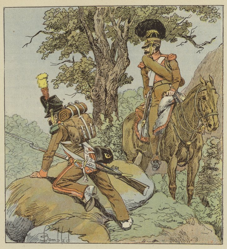 Portugalská legie, pěchota, lovci, kavalérie, lovci na koních od after Louis Charles Bombled