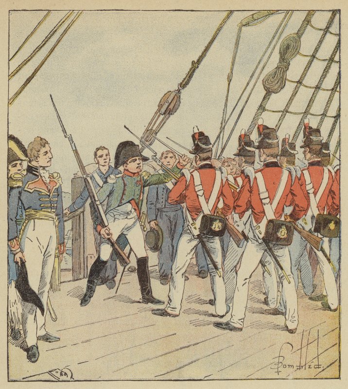 Císař nařídí cvičení vojákům Bellerophonu od after Louis Charles Bombled