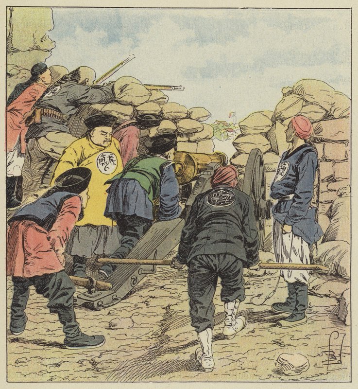 Číňané bombardují legace od after Louis Charles Bombled