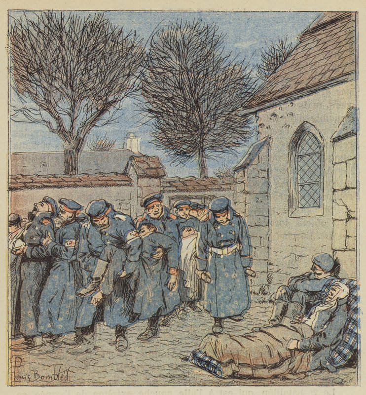 Ranění na nádvoří presbytáře Lorcy od after Louis Charles Bombled