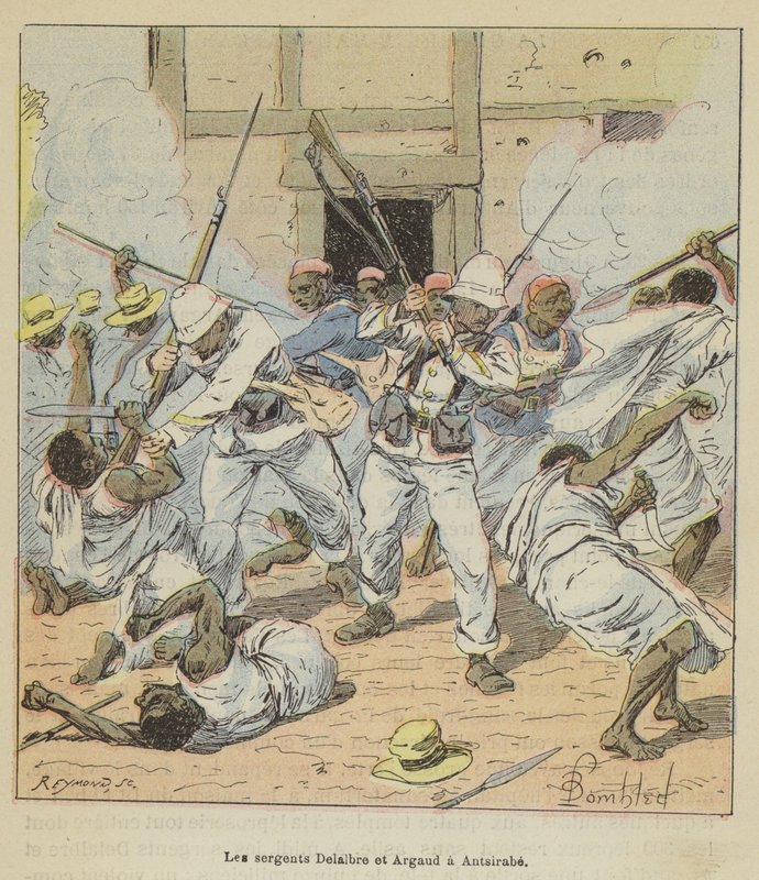 Seržanti Delalbre a Argaud v Antsirabe od after Louis Charles Bombled
