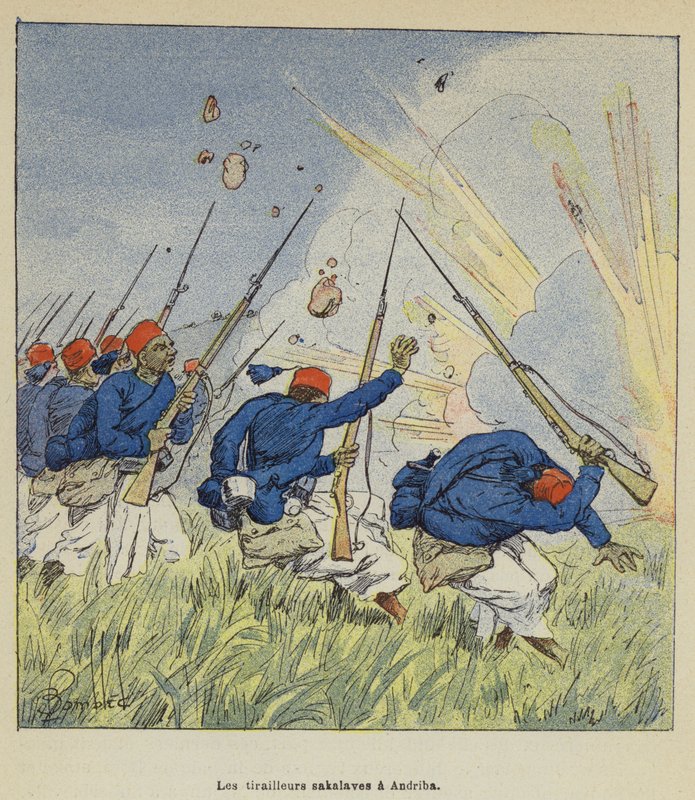 Katapulty v Andribě od after Louis Charles Bombled