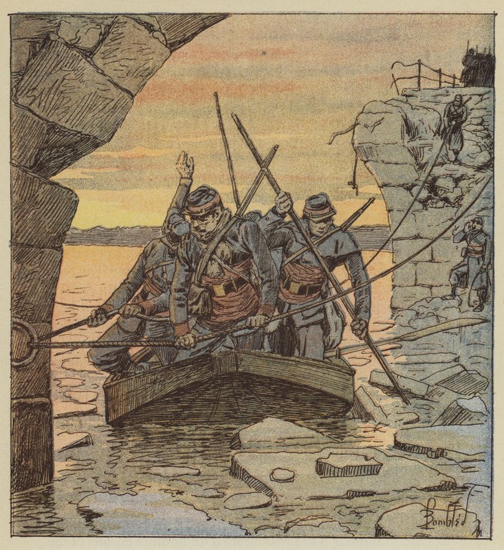 Dobrovolníci z Cathelineau překračují Loiru v Chateauneuf od after Louis Charles Bombled