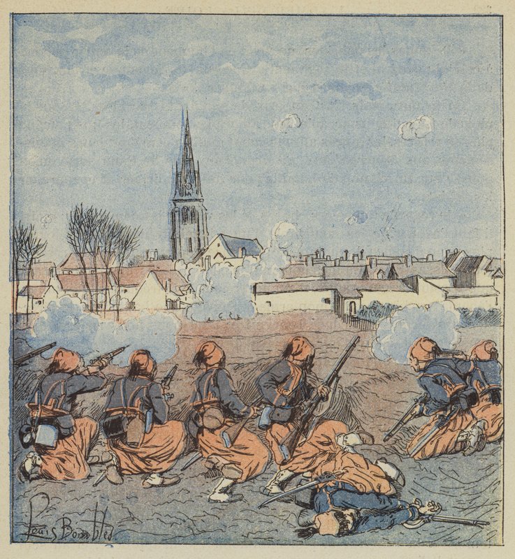 Zouavové zaútočili na Beaune-la-Rolande od after Louis Charles Bombled