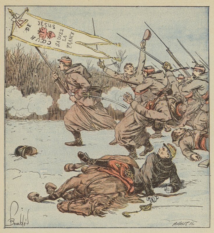 Papežští Zouavové zaútočí na Loignyho od after Louis Charles Bombled
