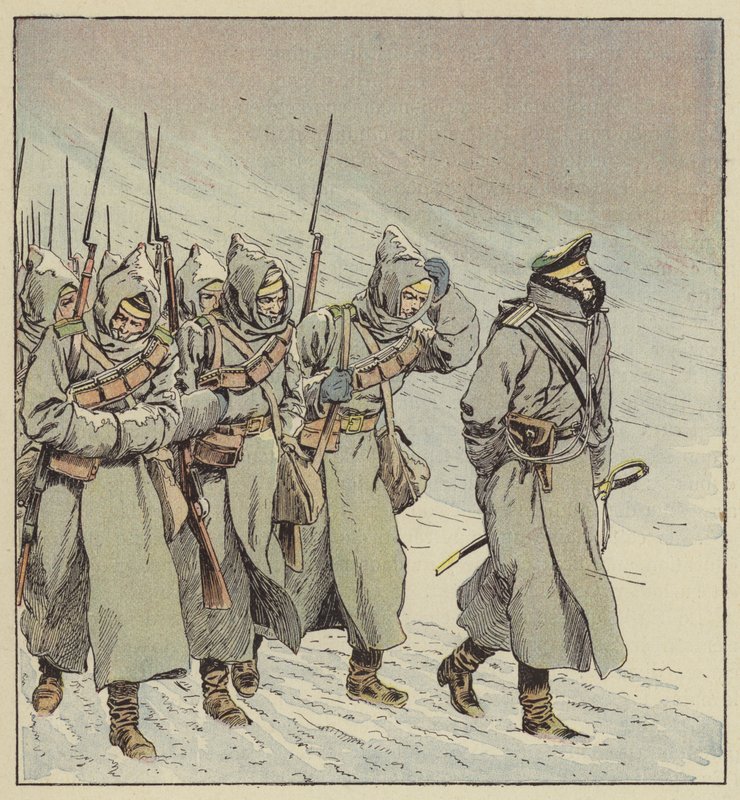 Ruské armádní jednotky vpochodují do Mandžuska od after Louis Charles Bombled