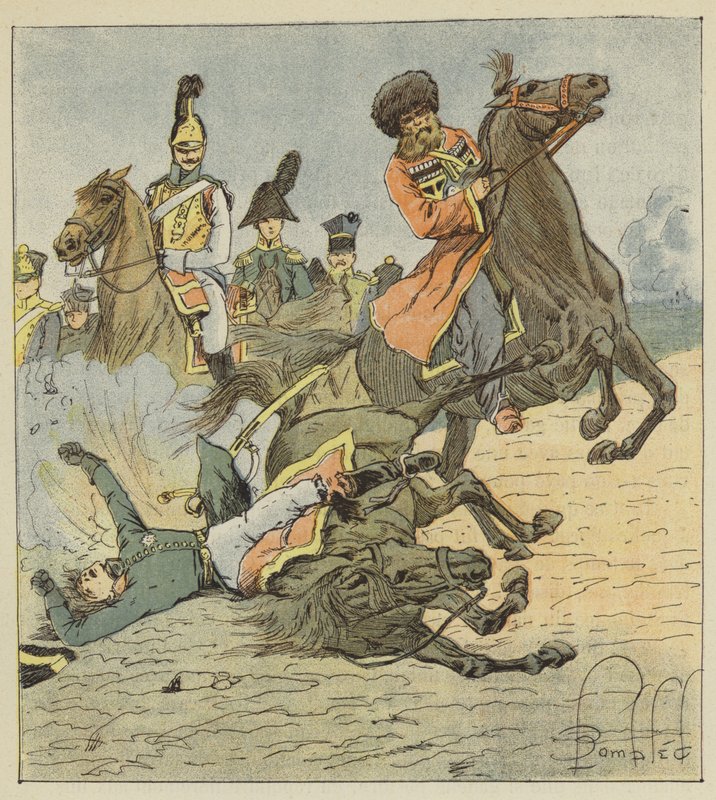 Smrt Moreau v Drážďanech, 1813, 26. srpna od after Louis Charles Bombled