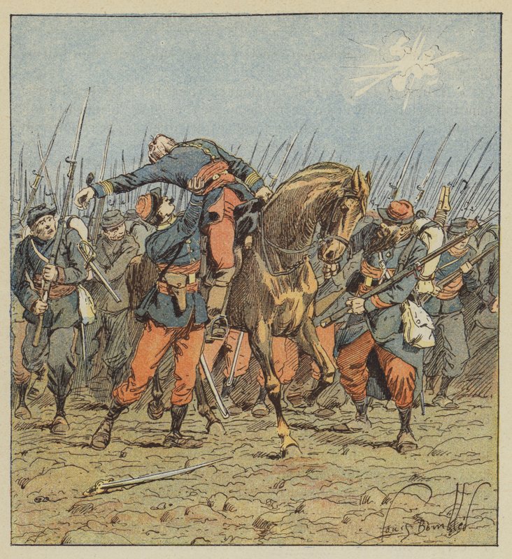 Smrt plukovníka de Fonlongue od after Louis Charles Bombled