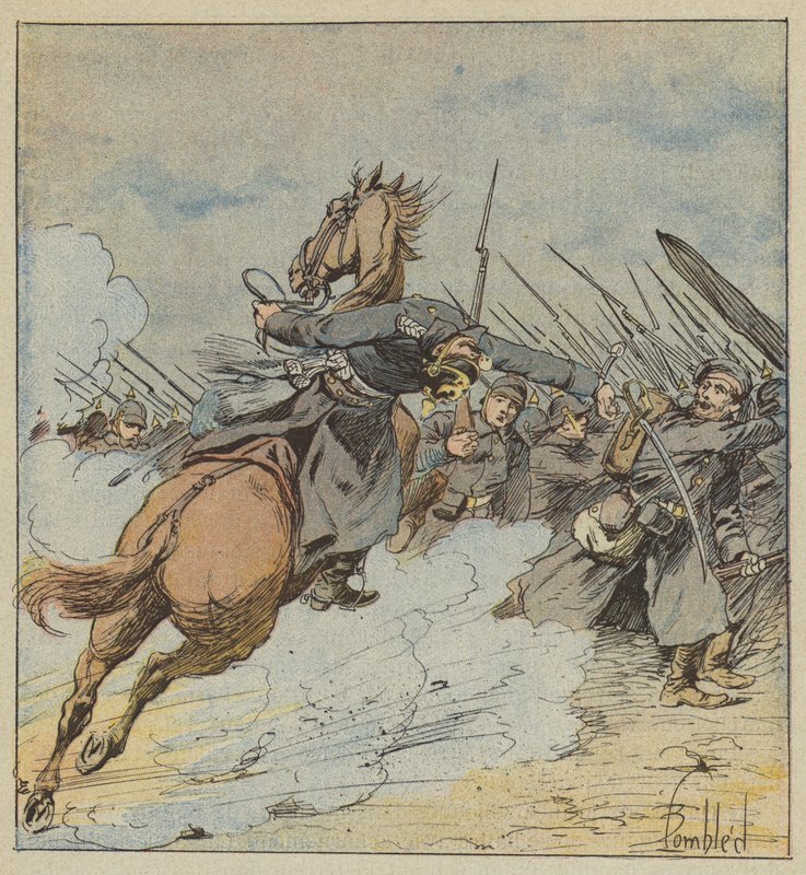 Smrt plukovníka de Kontski od after Louis Charles Bombled