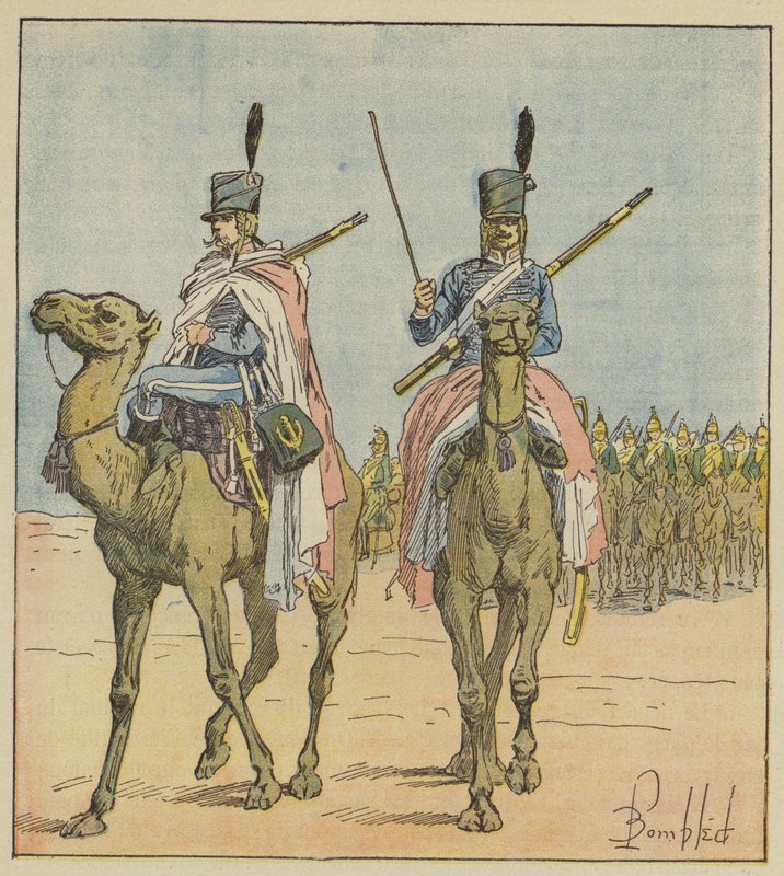 Napoleon vytvořil pluky dromedárů od after Louis Charles Bombled