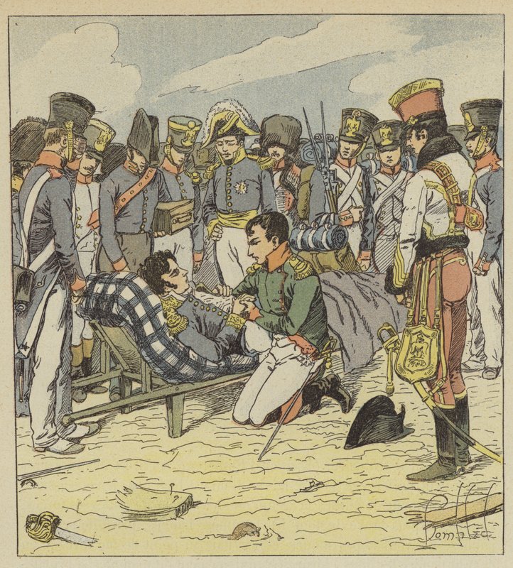 Napoleon a umírající maršál Lannes od after Louis Charles Bombled