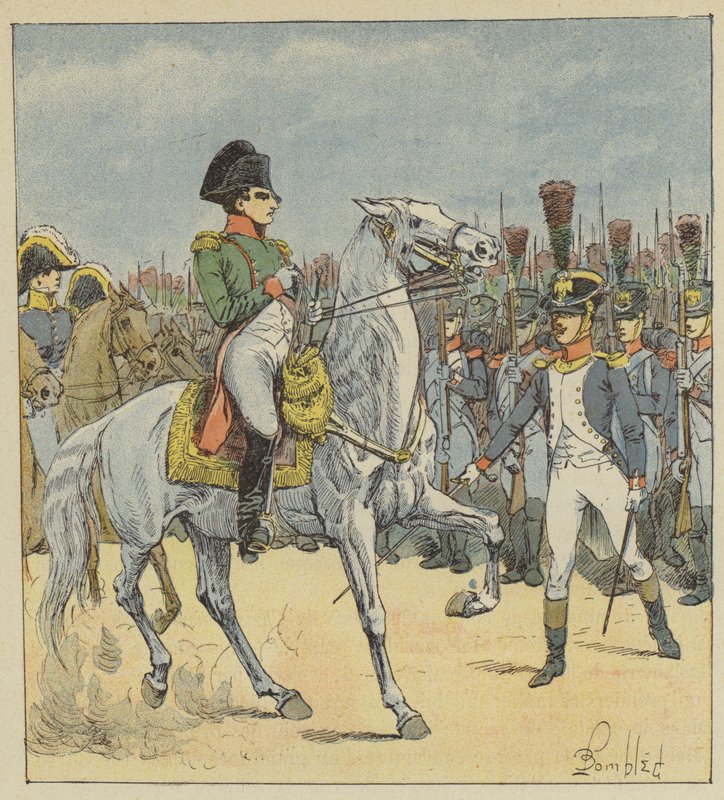 Napoleon přivolal na přehlídku poručík od after Louis Charles Bombled