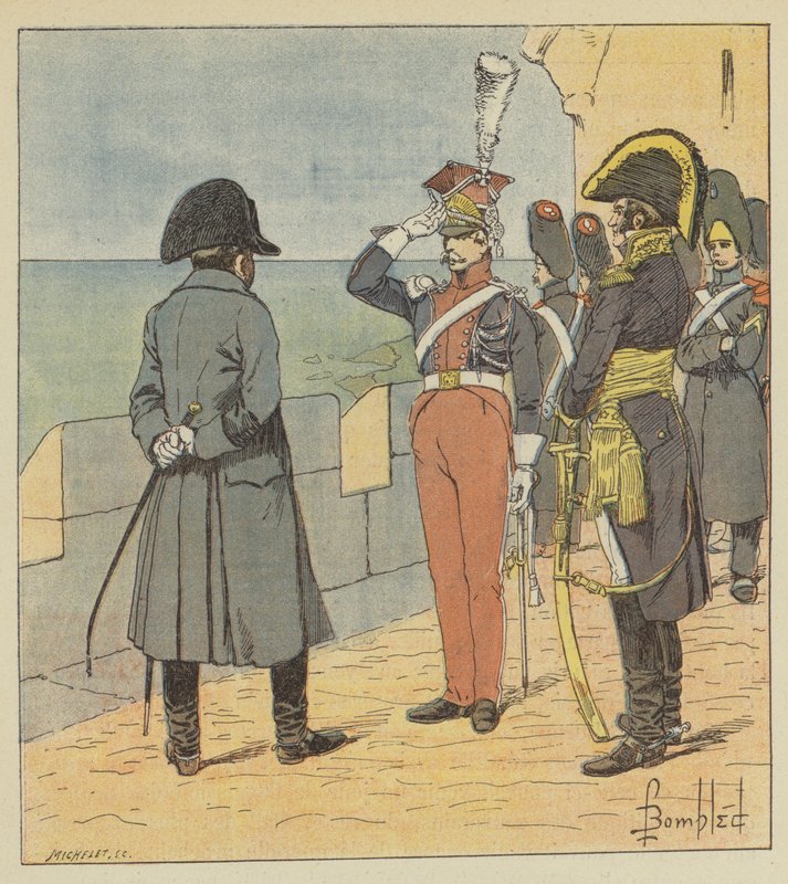 Napoleon přijímá Pioutowského na ostrově Elba od after Louis Charles Bombled