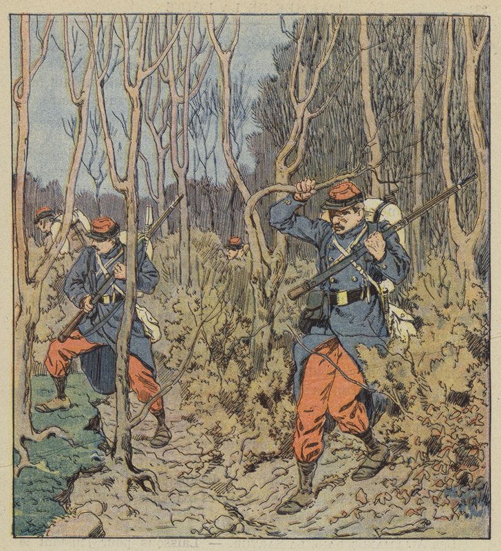 Naši vojáci v lese od after Louis Charles Bombled