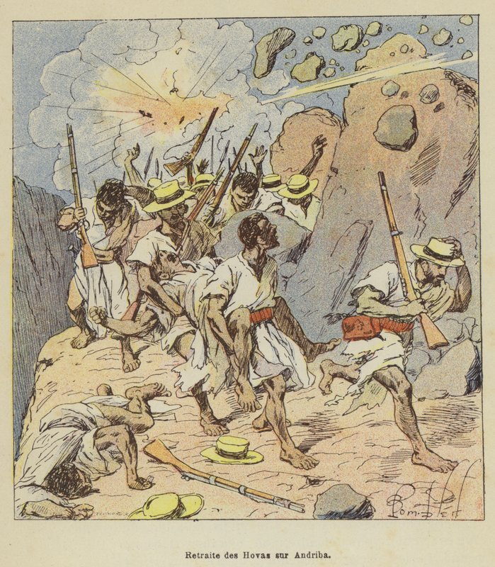 Ústup Hovasů na Andribu od after Louis Charles Bombled