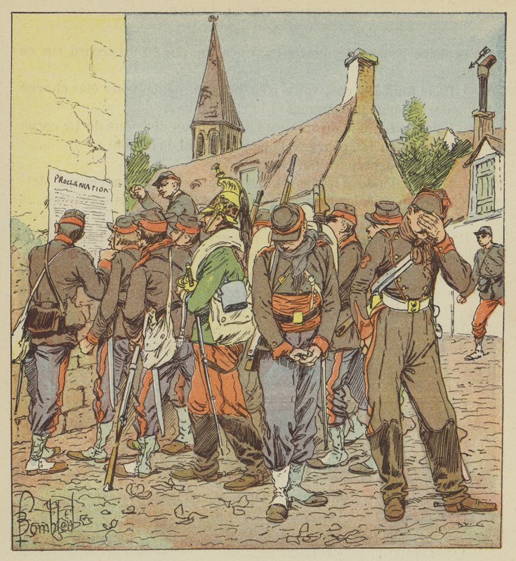Vojáci armády na Loiře čtou případ kapitulace Metz od after Louis Charles Bombled