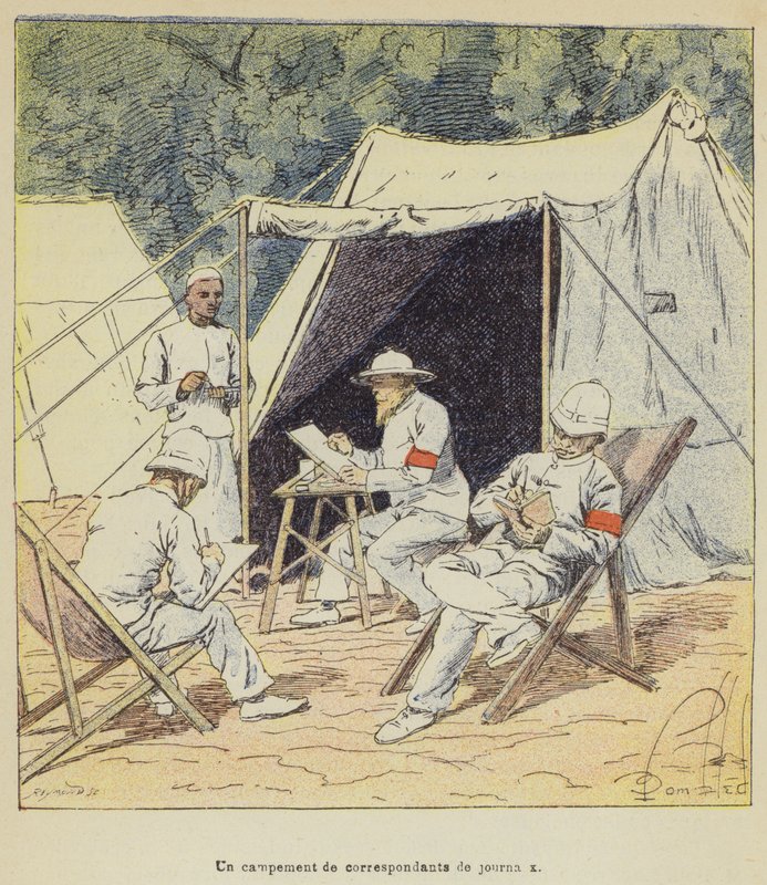 Tábor dopisovatelů novin od after Louis Charles Bombled
