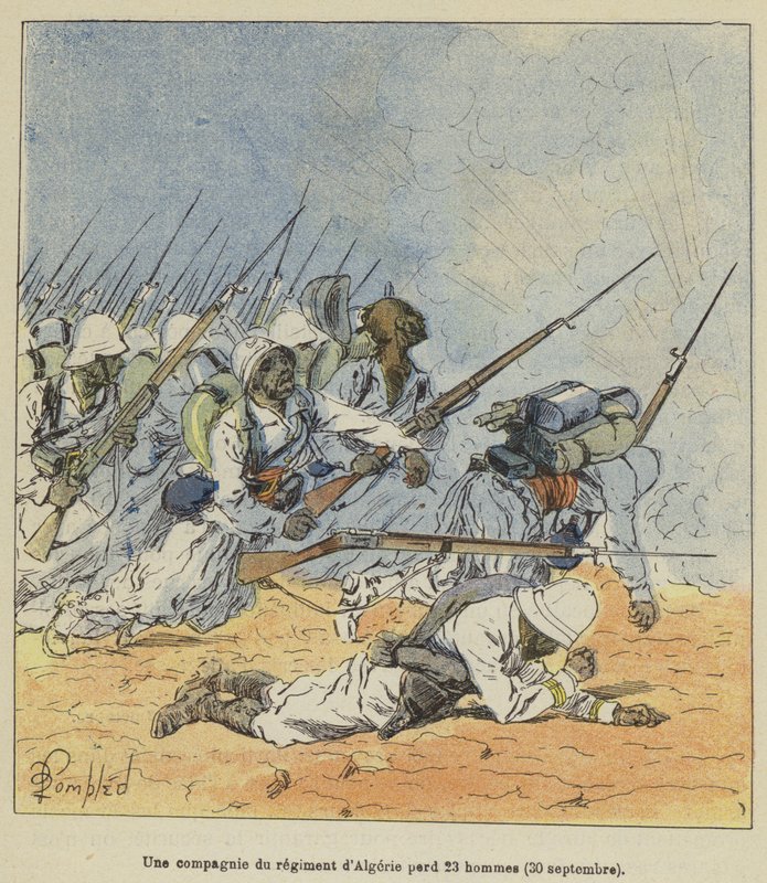 Rota alžírského pluku ztrácí 23 mužů, 30. září od after Louis Charles Bombled