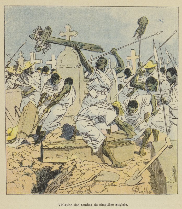 Narušení hrobů anglického hřbitova od after Louis Charles Bombled