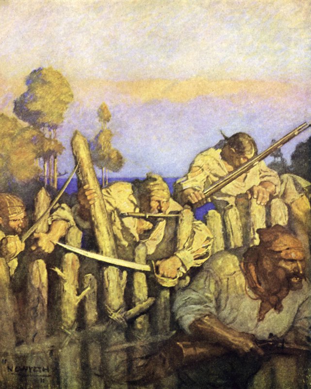 Ilustrace k filmu Ostrov pokladů od after Newell Convers Wyeth