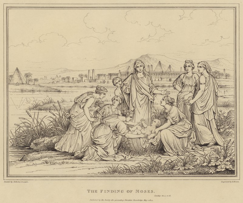 Mojžíšův nález, Exodus od after Nicolas Poussin