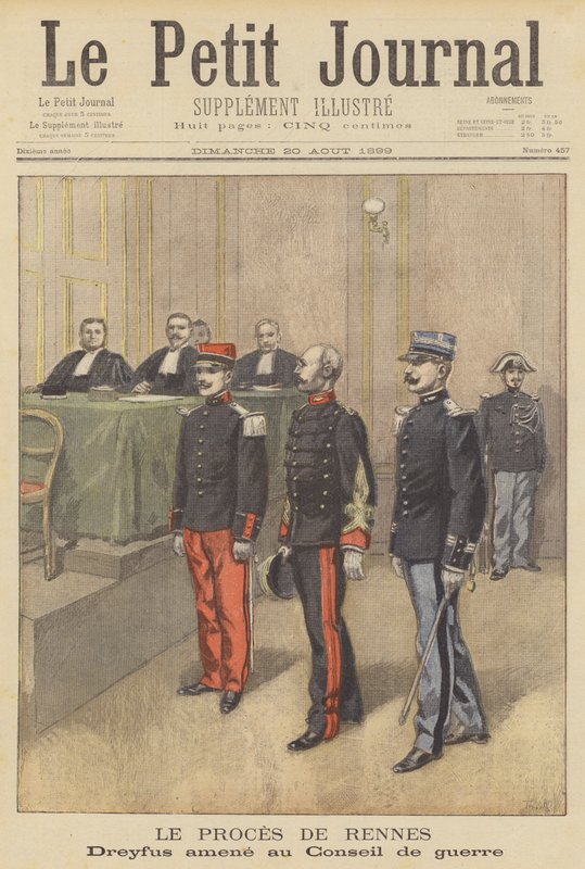 Alfred Dreyfus postavil před svůj druhý válečný soud v Rennes od after Oswaldo Tofani