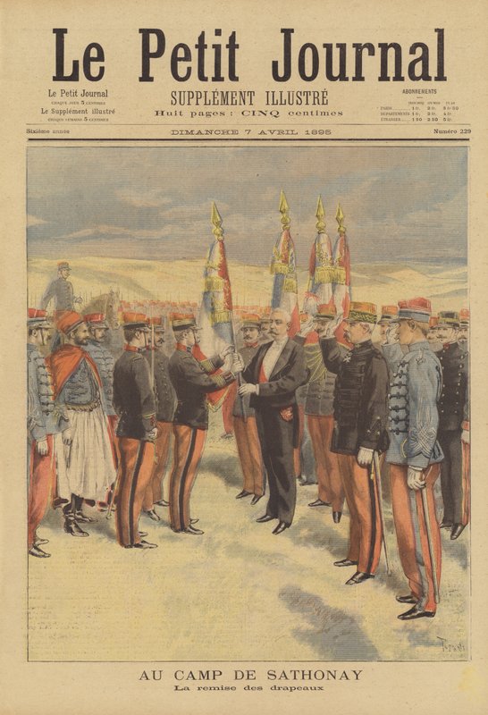 Vojenský ceremoniál v táboře Sathonay od after Oswaldo Tofani