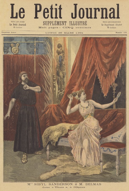 Sibyla Sanderson a Jean-Francois Delmas v thajštině, v pařížské opeře od after Oswaldo Tofani