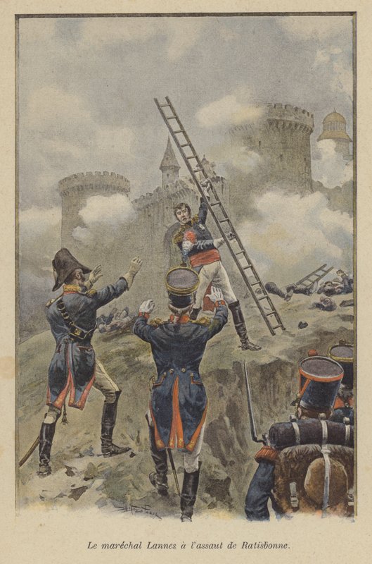 Maršál Lannes při útoku na Ratisbon, 1809 od after Paris