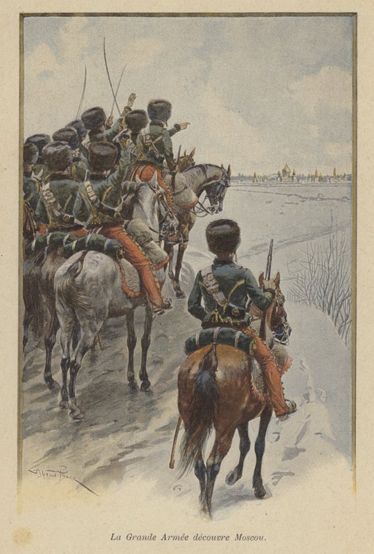 Napoleons Grande Armee přijíždí před Moskvou, 1812 od after Paris
