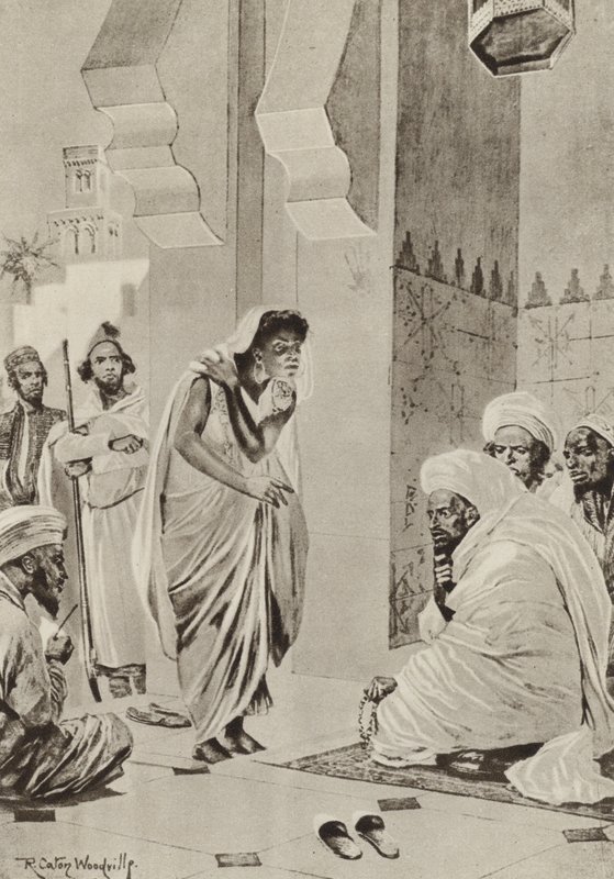 Tržiště v Africe, kde jsou prodeje na prodej a mají být odeslány do Ameriky od after Richard Caton II Woodville