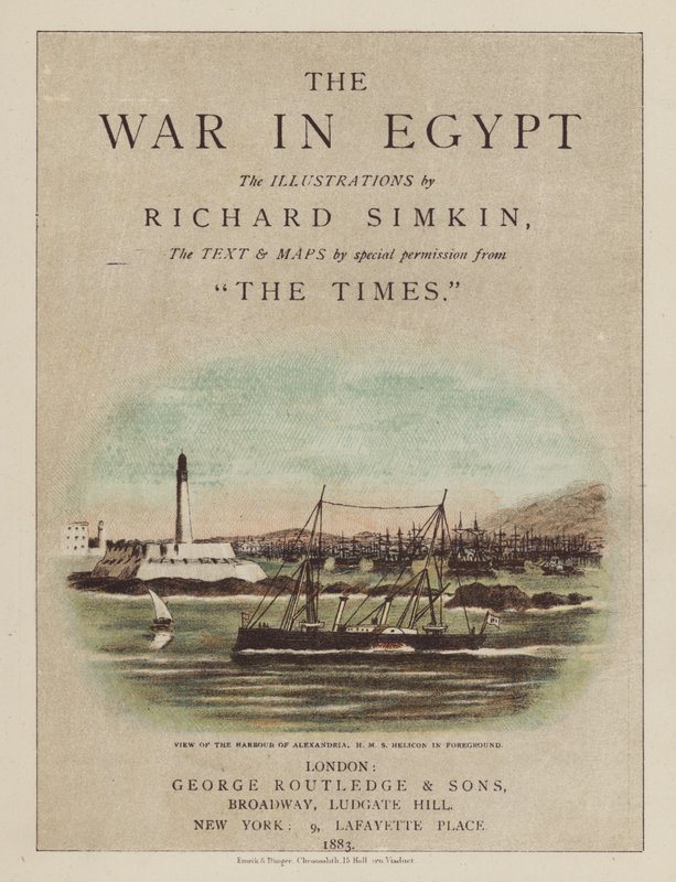 Ilustrace na titulní straně k Válce v Egyptě od after Richard Simkin