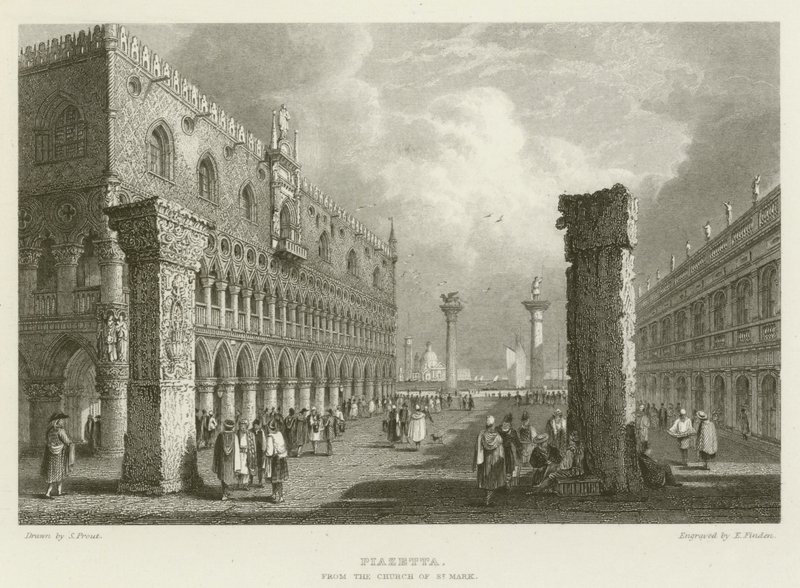 Piazzetta, od kostela svatého Marka od Samuel (after) Prout