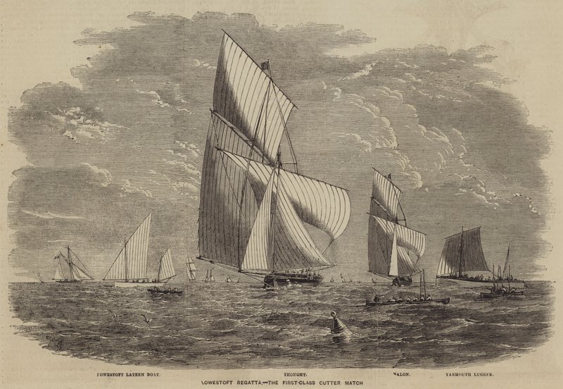 Lowestoft Regatta, zápas kutrů první třídy od after Thomas Harrington Wilson
