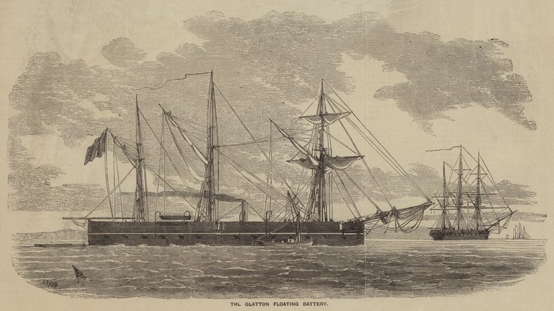 Plovoucí baterie Glatton od after Thomas Harrington Wilson