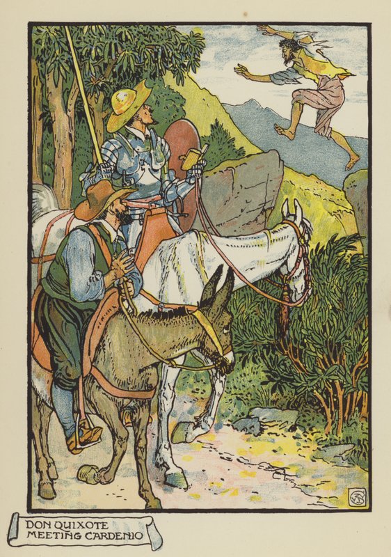 Setkání Dona Quijota s Cardeniem od after Walter Crane