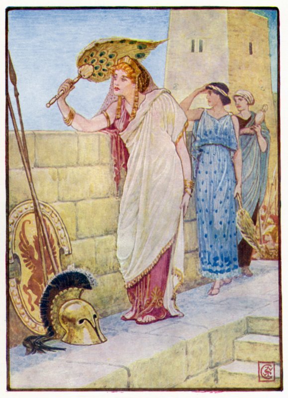 Často stála na hradbách Tróje od after Walter Crane