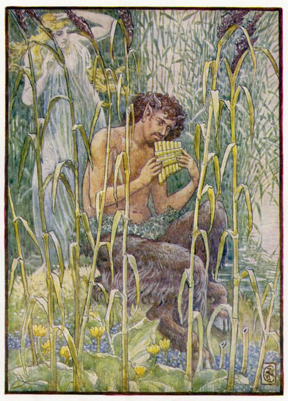 Sladká, pronikavě sladká byla hudba Pans pipe od after Walter Crane