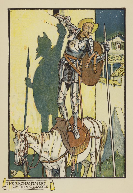 Očarování Dona Quijota od after Walter Crane