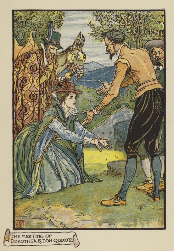 Setkání Dorothey a Dona Quijota od after Walter Crane