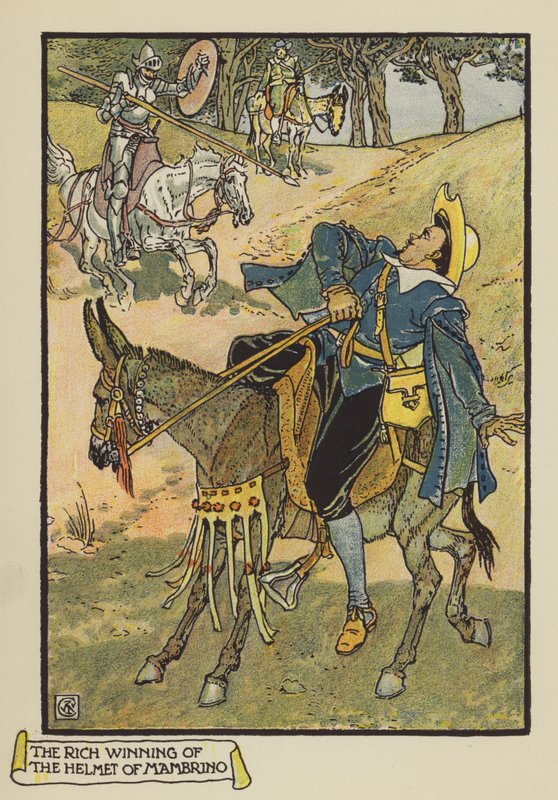 Bohaté vítězství přilby Mambrino od after Walter Crane