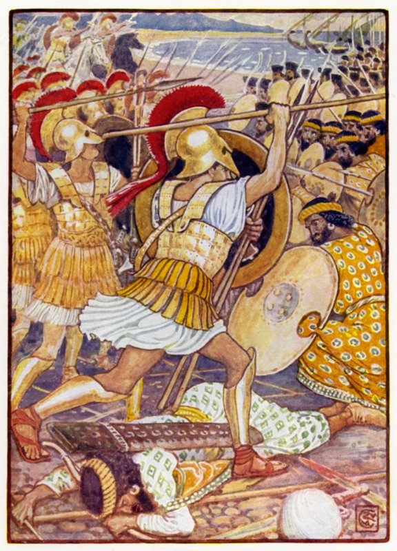 Obrovskou silou narazili do perské armády od after Walter Crane